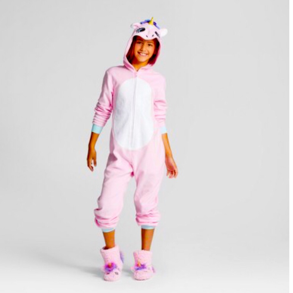 Cat & Jack Girls Unicorn blanket sleeper w/ hood
